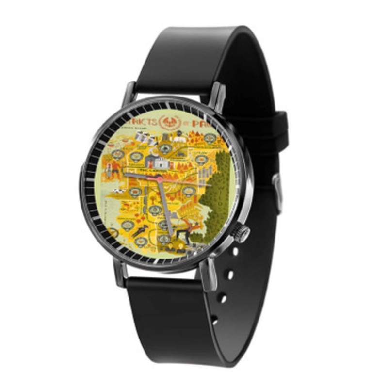 The Hunger Games Map Black Quartz Watch Unisex With Premium Gift Box