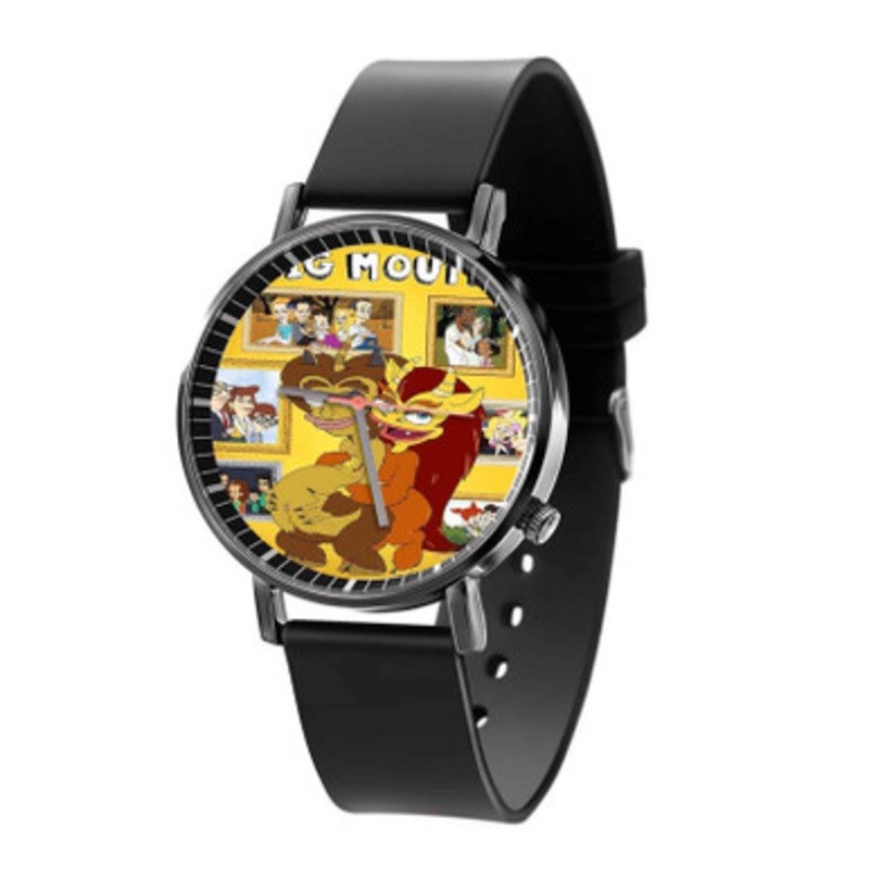 Big Mouth Black Quartz Watch With Premium Gift Box for Unisex