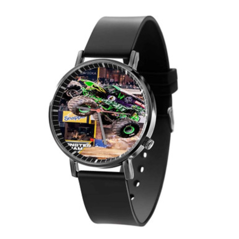 Grave Digger Monster Jam Truck Black Quartz Watch Unisex With Premium Gift Box