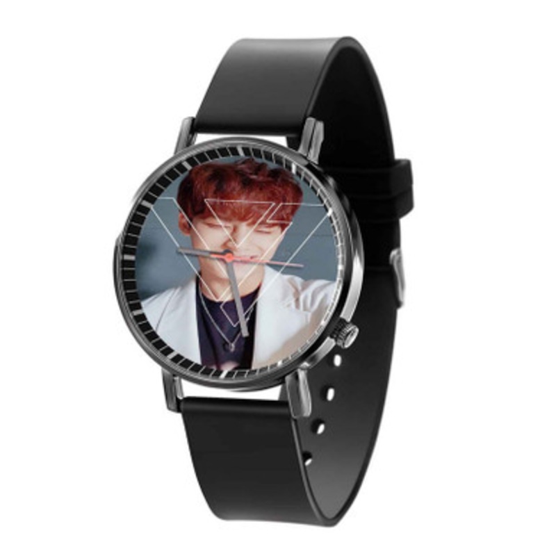 Kim Mingyu Seventeen Black Quartz Watch With Premium Gift Box for Unisex