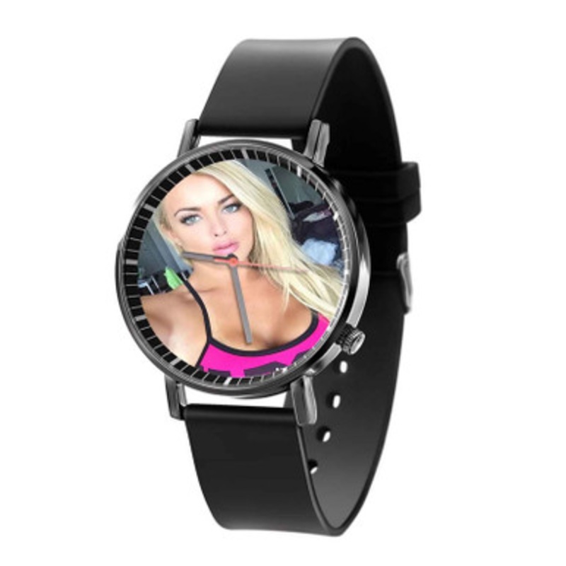 Mandy Rose Black Quartz Watch With Premium Gift Box for Unisex
