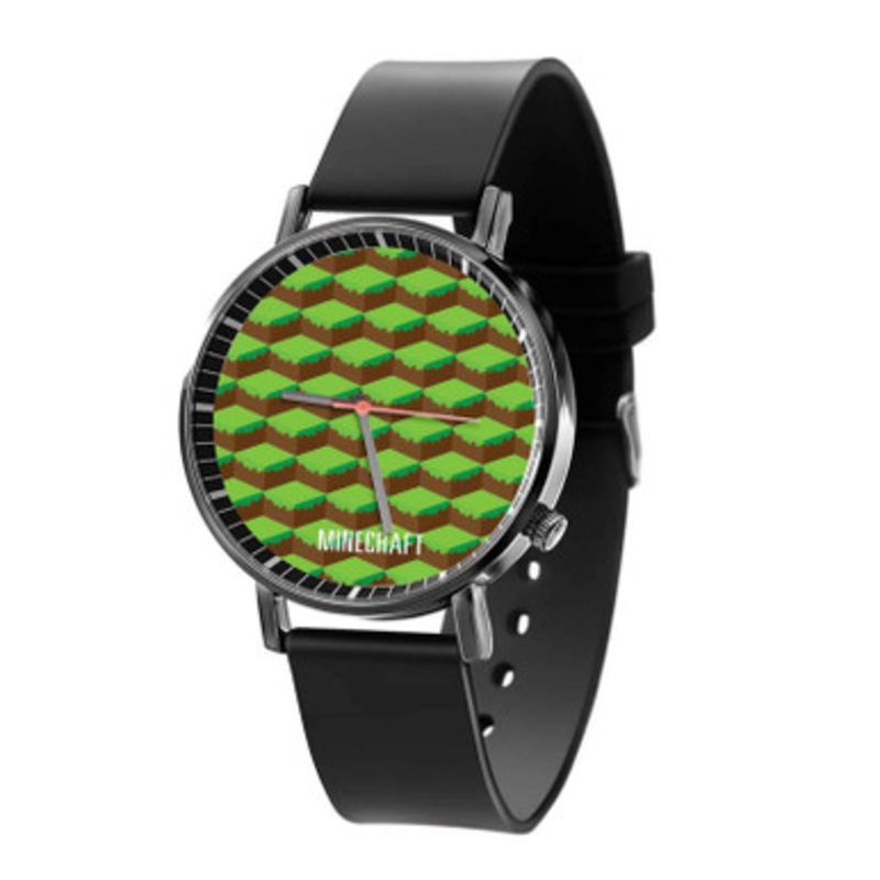 Minecraft Land Black Quartz Watch Unisex With Premium Gift Box