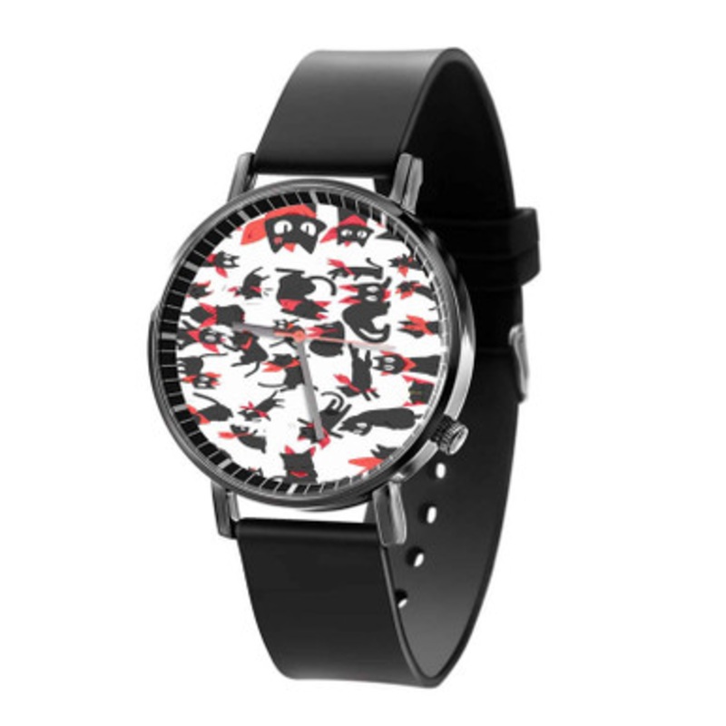 Nichijou Sakamoto Unisex Black Quartz Watch With Premium Gift Box