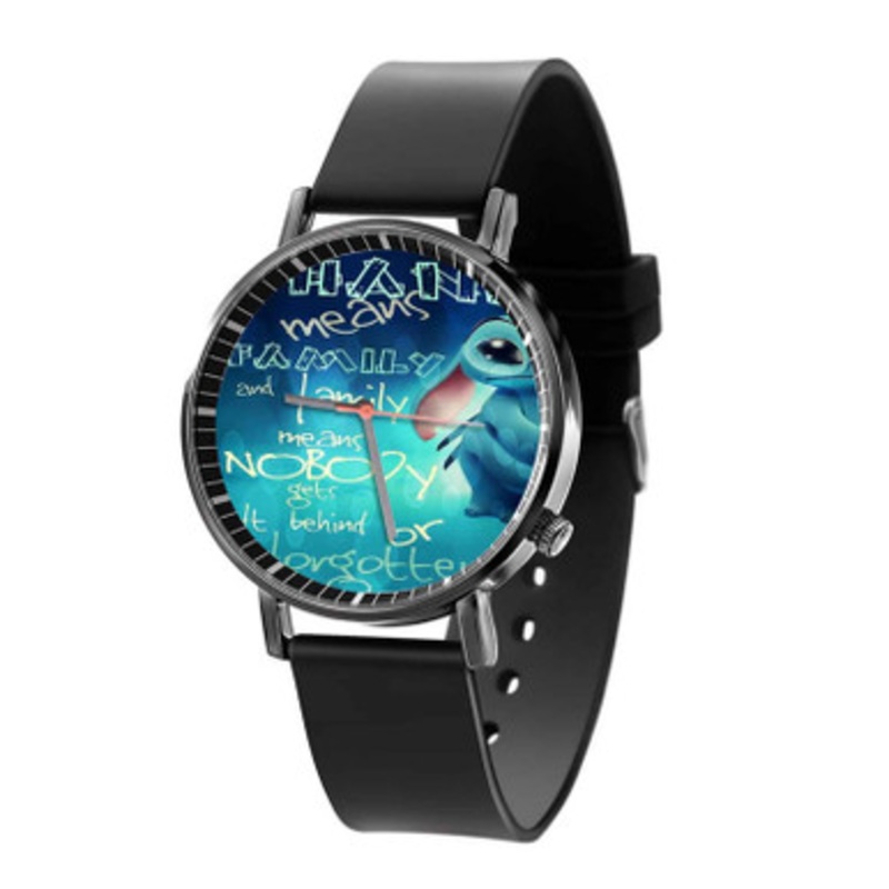 Ohana Means Family Quotes Unisex Black Quartz Watch With Premium Gift Box