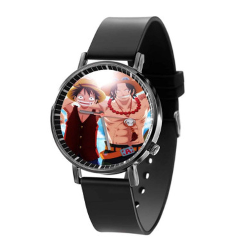 One Piece Luffy and Ace Black Quartz Watch Unisex With Premium Gift Box