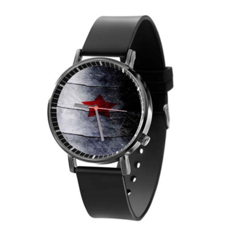 Red Star Symbol Bucky Barnes Unisex Black Quartz Watch With Premium Gift Box