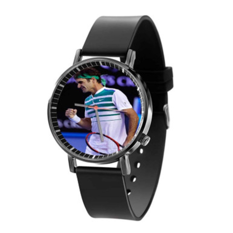 Roger Federer Art Unisex Black Quartz Watch With Premium Gift Box