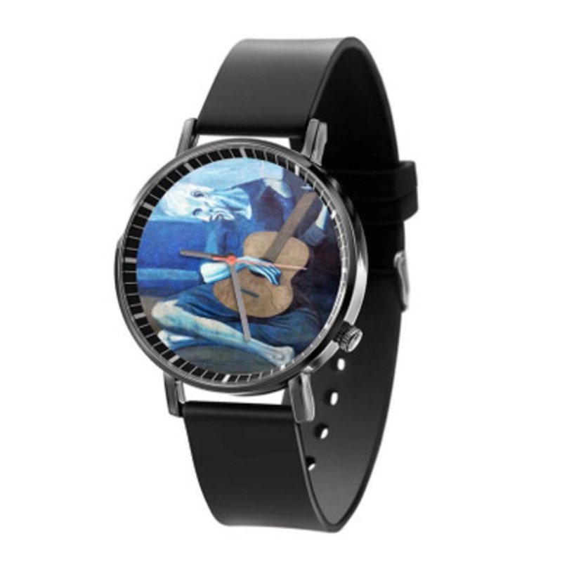 The Old Guitarist Pablo Picasso Black Quartz Watch Unisex With Premium Gift Box