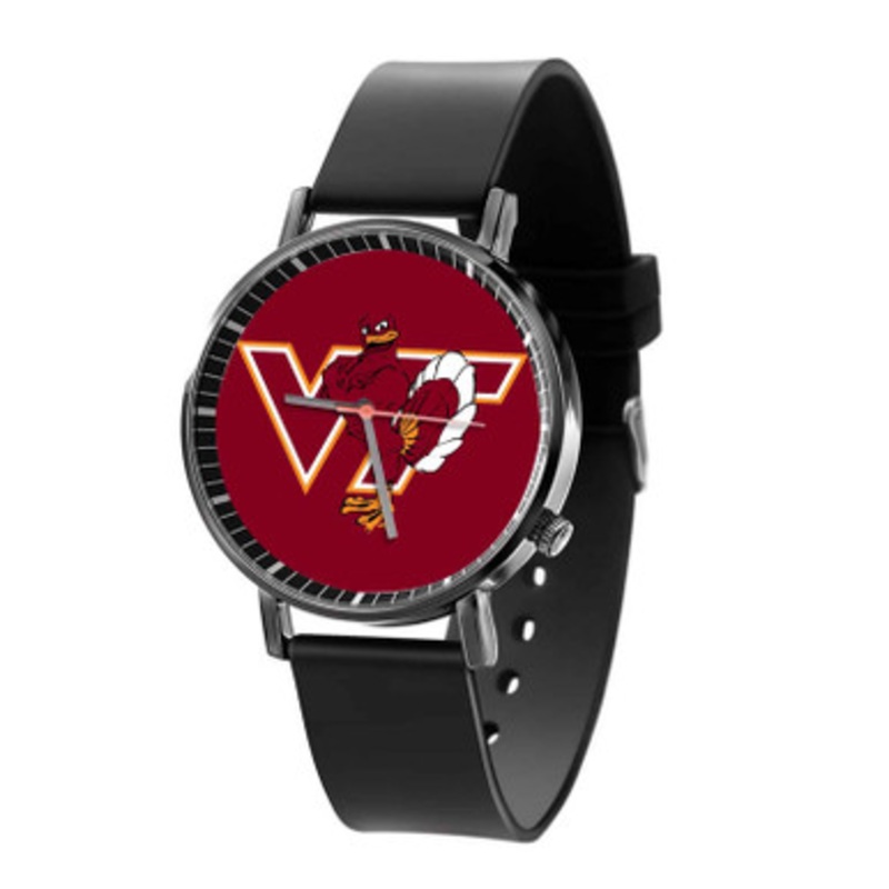 Virginia Tech Hokies Black Quartz Watch Unisex With Premium Gift Box