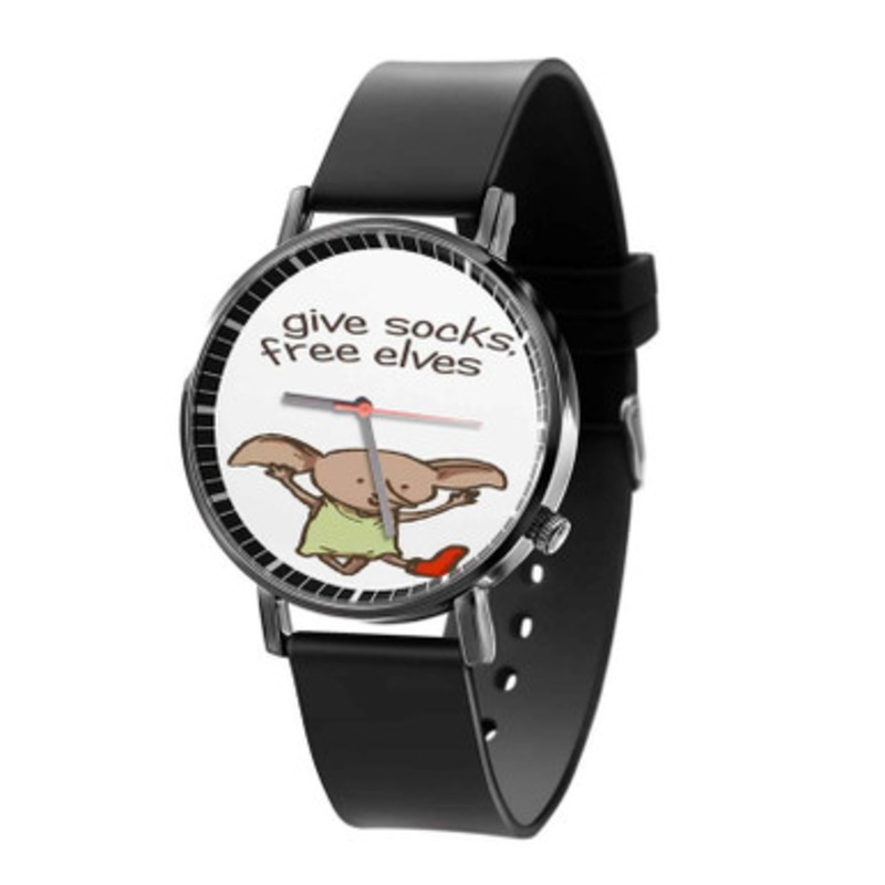 Dobby Quotes Harry Potter Black Quartz Watch Unisex With Premium Gift Box