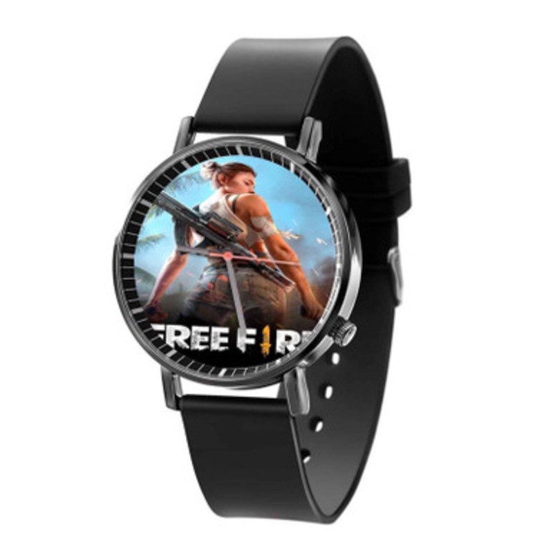 Free Fire Black Quartz Watch Unisex With Premium Gift Box