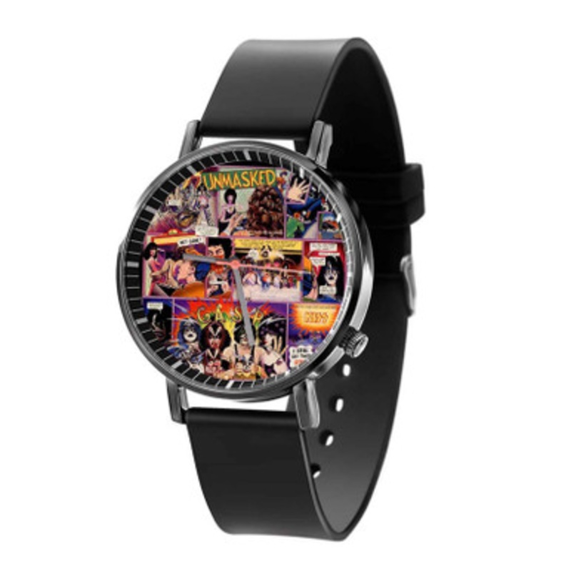 Kiss Unmasked 1980 Black Quartz Watch Unisex With Premium Gift Box