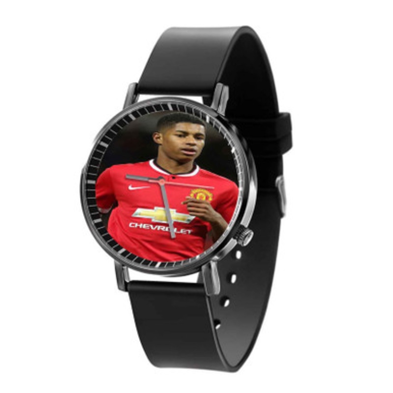 Marcus Rashford Manchester United Arts Unisex Black Quartz Watch With Premium Gift Box