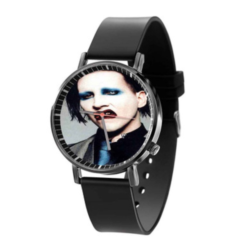 Marilyn Manson Face Black Quartz Watch Unisex With Premium Gift Box