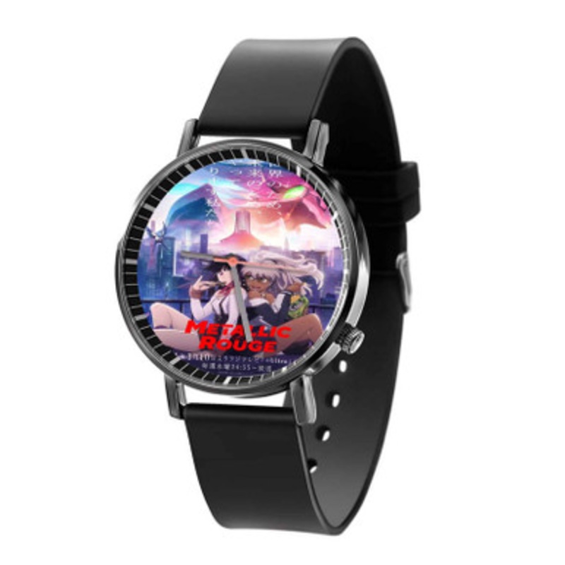 Metallic Rouge Black Quartz Watch Unisex With Premium Gift Box