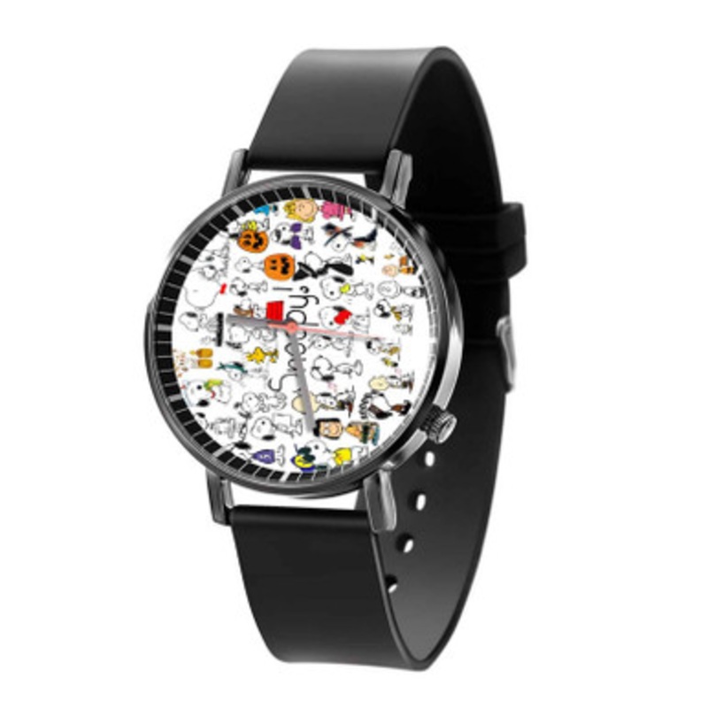 Snoopy Collage Unisex Black Quartz Watch With Premium Gift Box