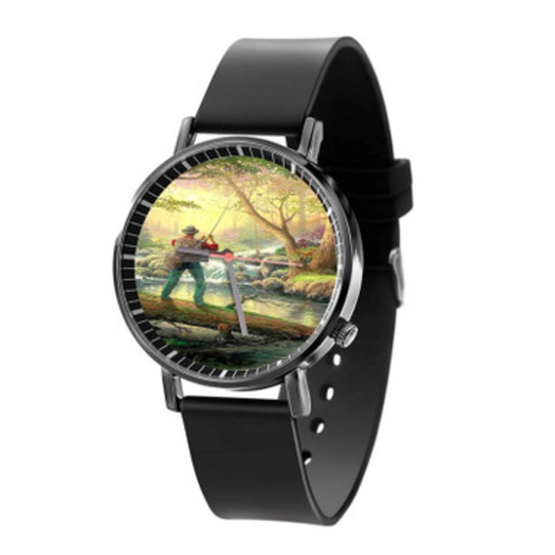 Thomas Kinkade It doesn t get much better Black Quartz Watch Unisex With Premium Gift Box
