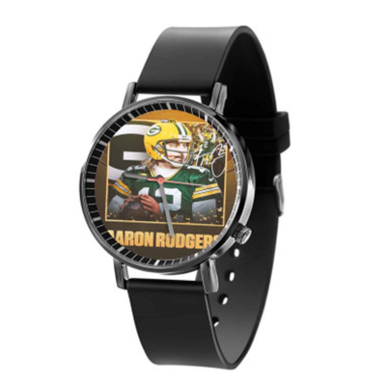 Aaron Rodgers Green Bay Packers Black Quartz Watch Unisex With Premium Gift Box