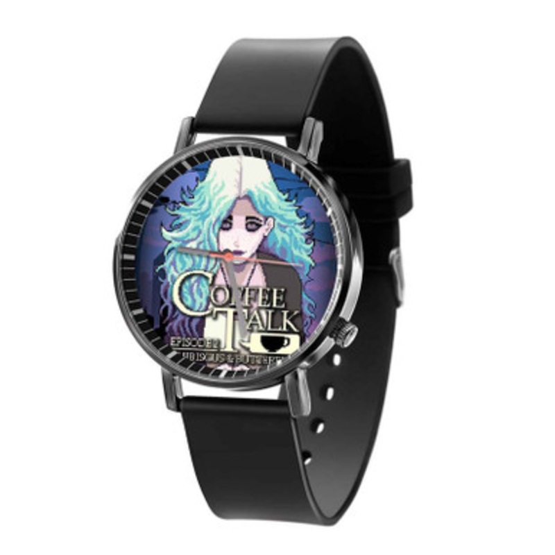 Coffee Talk Episode 2 Hibiscus Butterfly Black Quartz Watch Unisex With Premium Gift Box