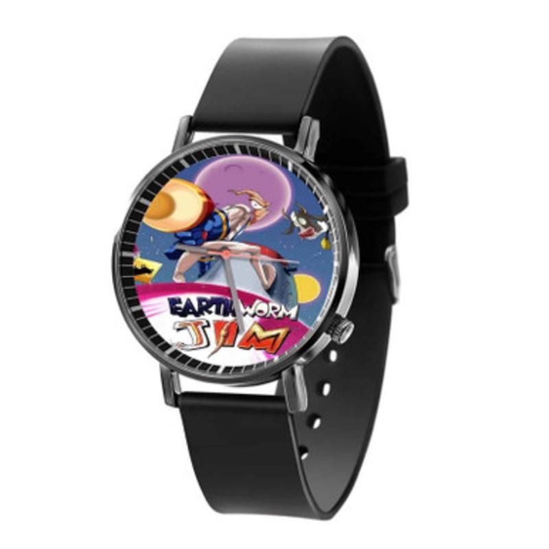 Earthworm Jim Black Quartz Watch Unisex With Premium Gift Box