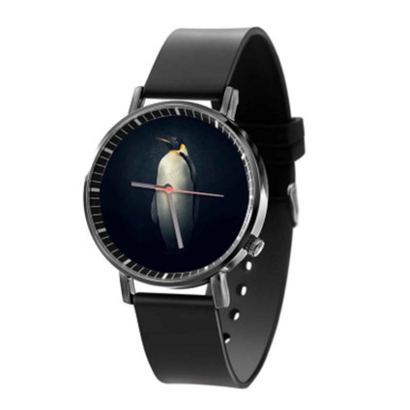Emperor Penguin Black Quartz Watch Unisex With Premium Gift Box