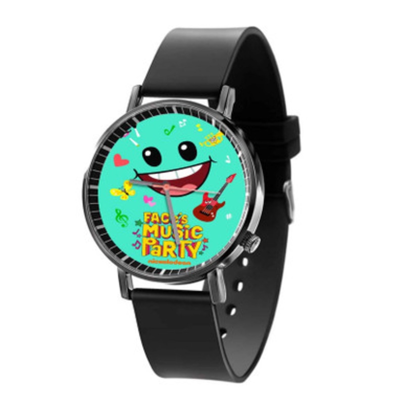 Face s Music Party Black Quartz Watch Unisex With Premium Gift Box