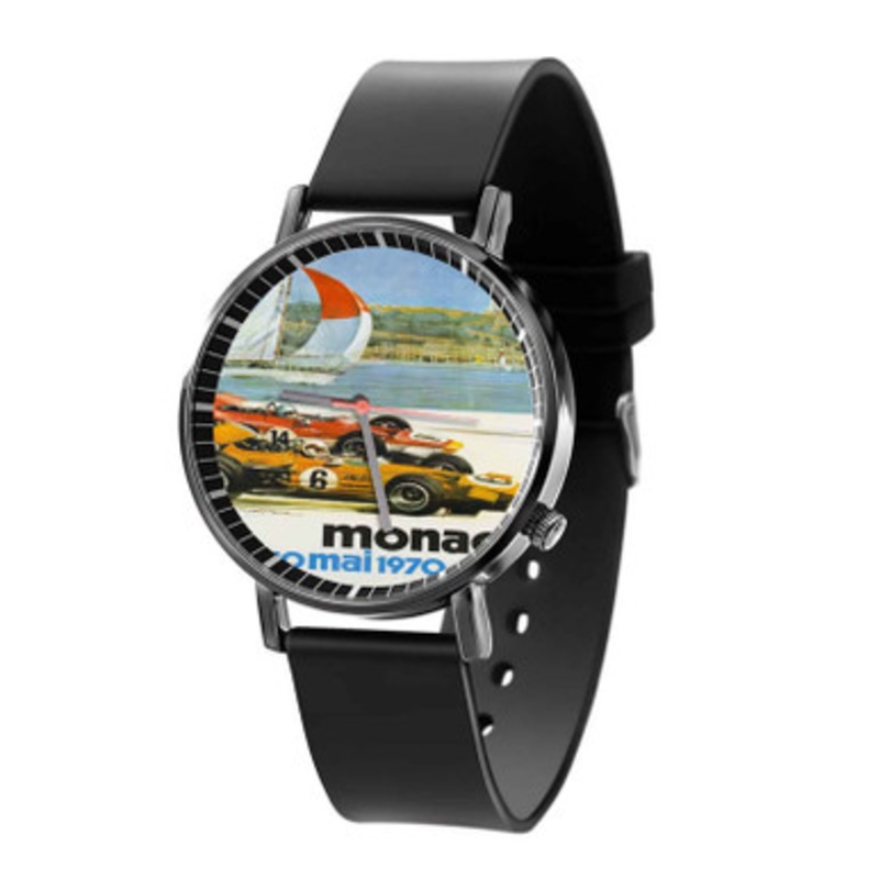 Grand Prix Monaco 1970 Black Quartz Watch Unisex With Premium Gift Box