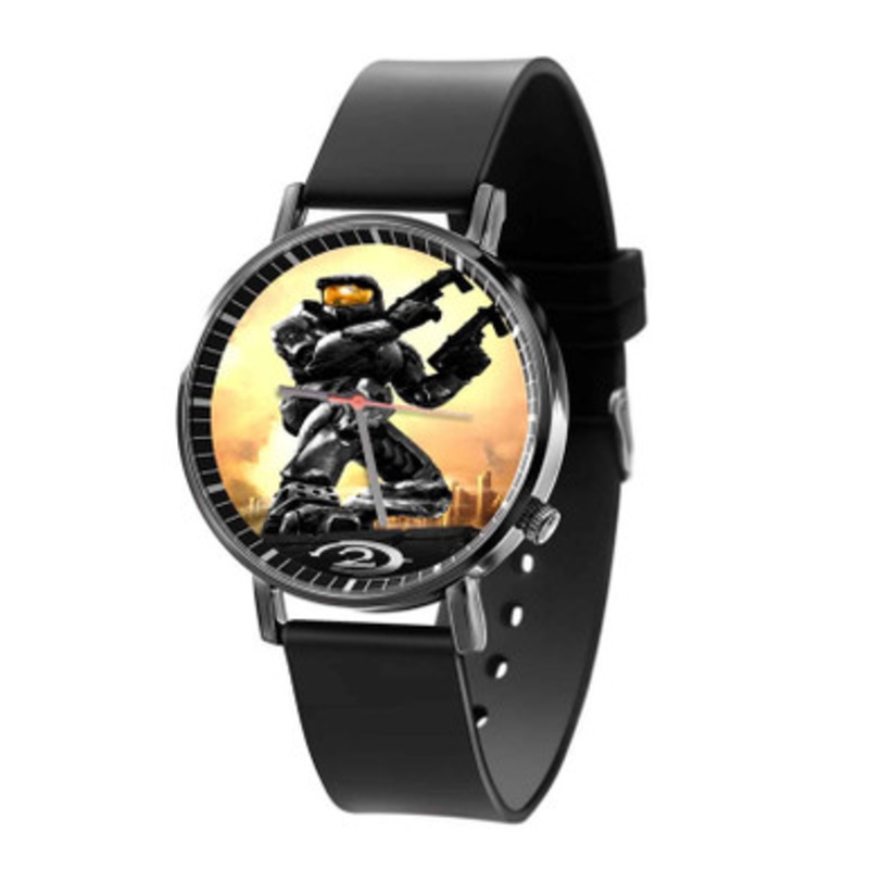 Halo 2 Black Quartz Watch Unisex With Premium Gift Box