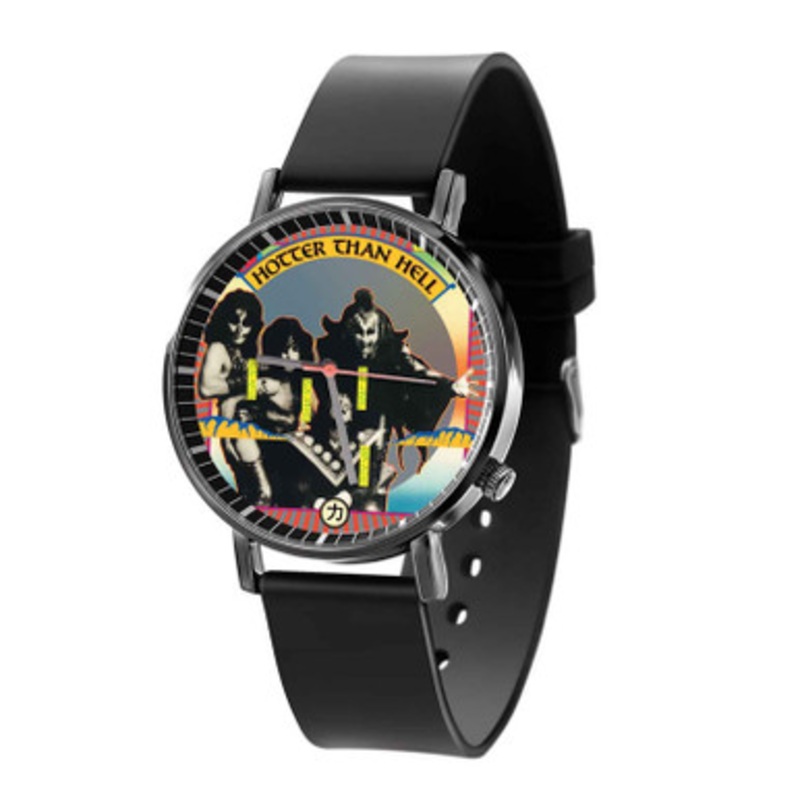 Kiss Hotter than Hell 1974 Black Quartz Watch Unisex With Premium Gift Box