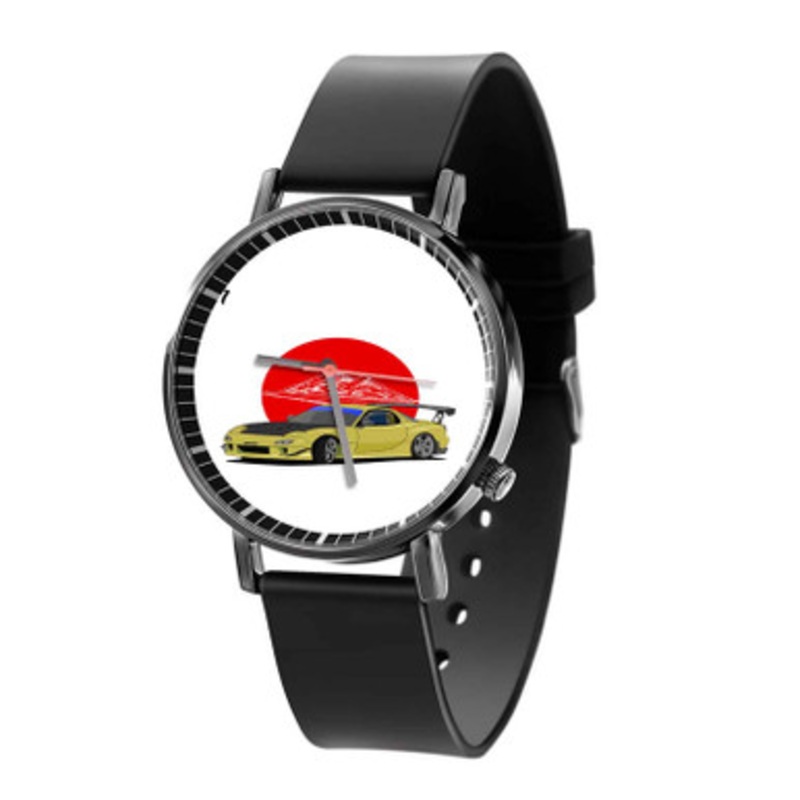 Mazda RX7 Animation Black Quartz Watch Unisex With Premium Gift Box