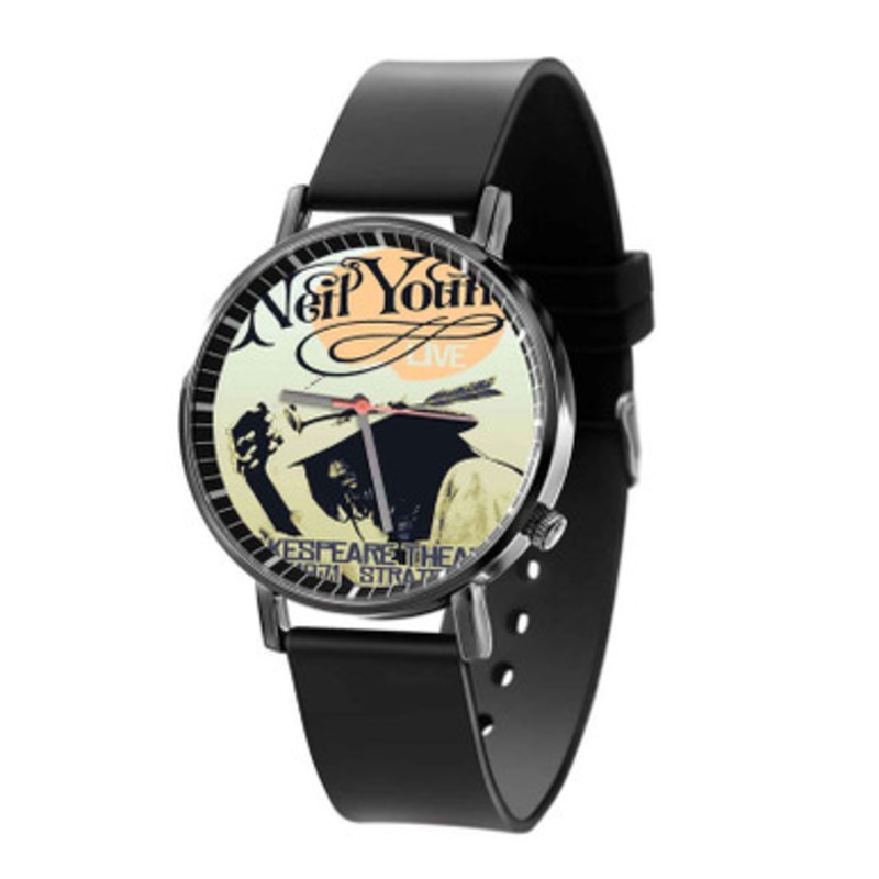 Neil Young 1971 Black Quartz Watch Unisex With Premium Gift Box