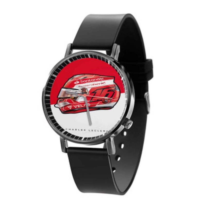 Charles Leclerc F1 Helmet Black Quartz Watch Unisex With Premium Gift Box
