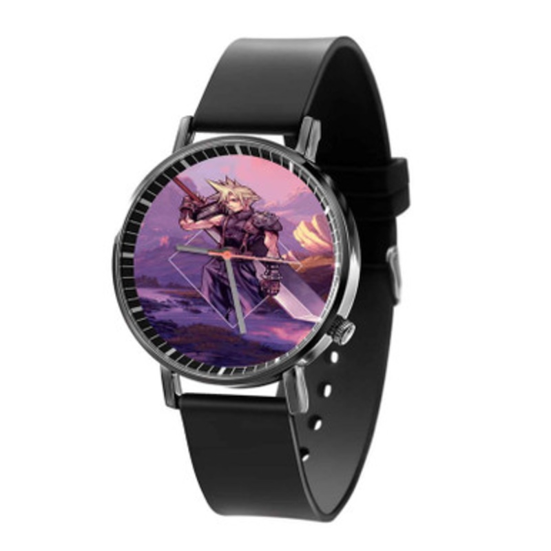 Cloud Strife Final Fantasy VII Remake Black Quartz Watch Unisex With Premium Gift Box