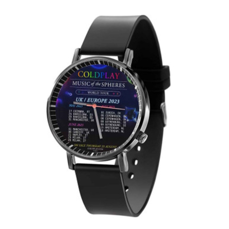 Coldplay 2023 Europe Concert Black Quartz Watch Unisex With Premium Gift Box