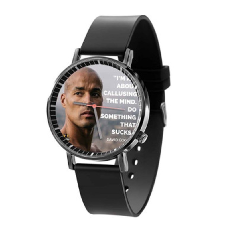 David Goggins Quotes Black Quartz Watch Unisex With Premium Gift Box