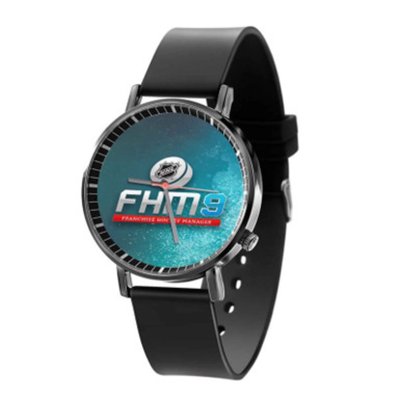 Franchise Hockey Manager 9 Black Quartz Watch Unisex With Premium Gift Box