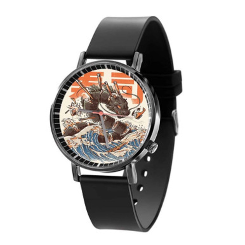 Great Sushi Dragon Black Quartz Watch Unisex With Premium Gift Box