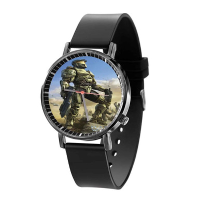 Halo Wars Spartan Black Quartz Watch Unisex With Premium Gift Box