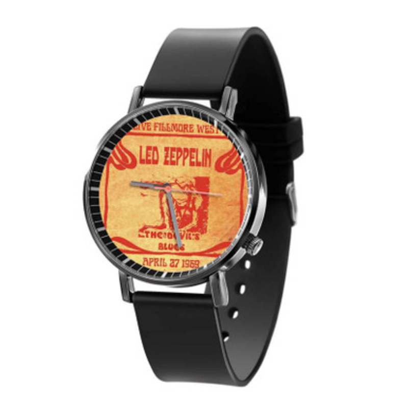Led Zeppelin 1969 04 27 Live at Fillmore West 1989 Black Quartz Watch Unisex With Premium Gift Box