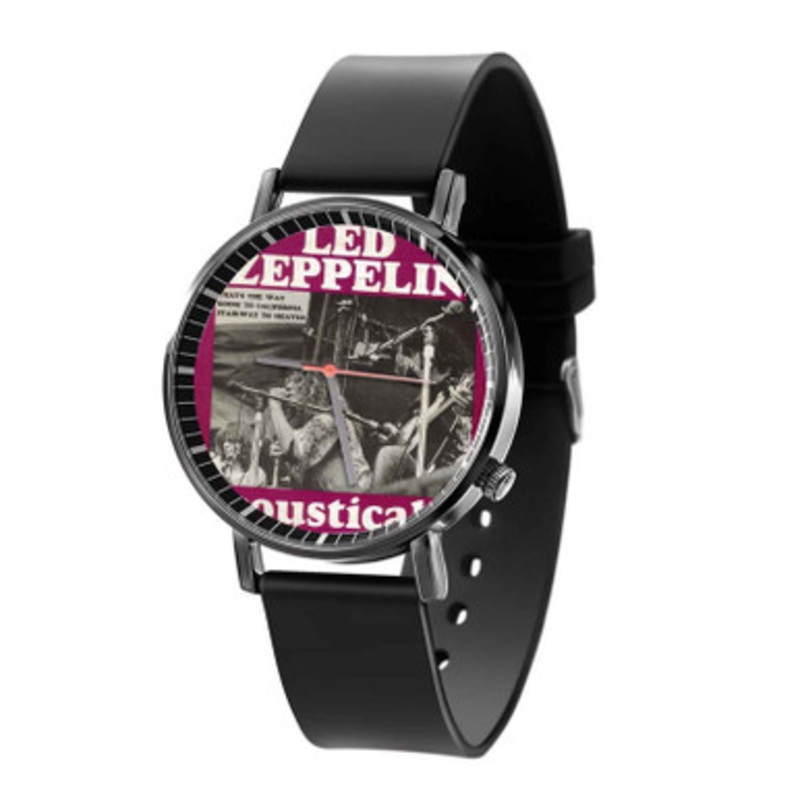 Led Zeppelin Acoustically 1972 Black Quartz Watch Unisex With Premium Gift Box
