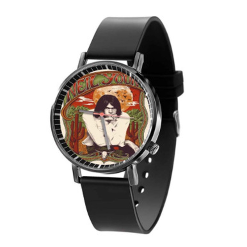 Neil Young Main Edition Black Quartz Watch Unisex With Premium Gift Box
